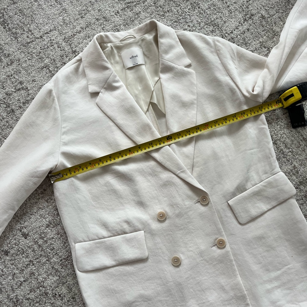 Aritzia Wilfred Cherrelle Light Birch new Formal Wedding Oversized Blazer Size L - Picture 12 of 15
